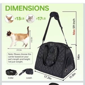 •MOYSOON  Fully Opening Cat Soft-Sided Carrier Zipper 3 Pockets Up to 16 Lbs